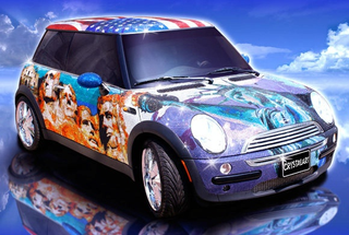 Illustration for article titled Mini Cooper Covered In One Million Swarovski Crystals... Is Proud To Be An American?